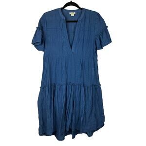 Sundance 100% Cotton Blue Flowy Lightweight Dress Spring XS No Slip